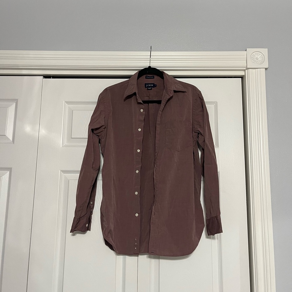 J Crew Maroon Button-Up Shirt